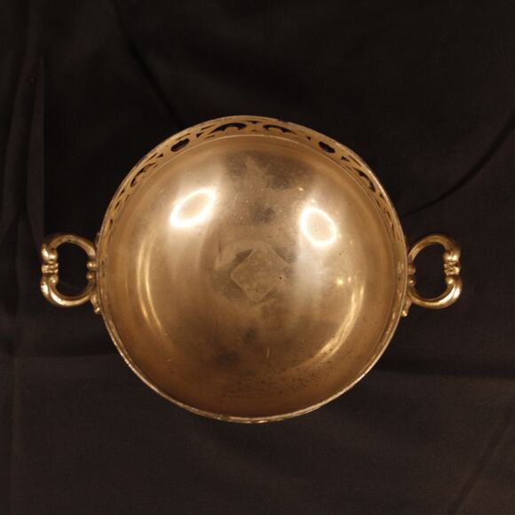 Vintage Footed Candy Bowl With Lid, Holiday Imports, Flower and Scroll - Picture 3 of 8